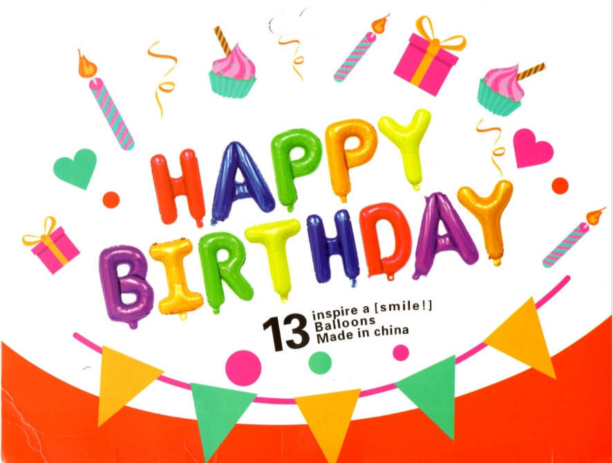 

Фольгированные буквы макарун HAPPY BIRTHDAY, 40 см, Разные цвета