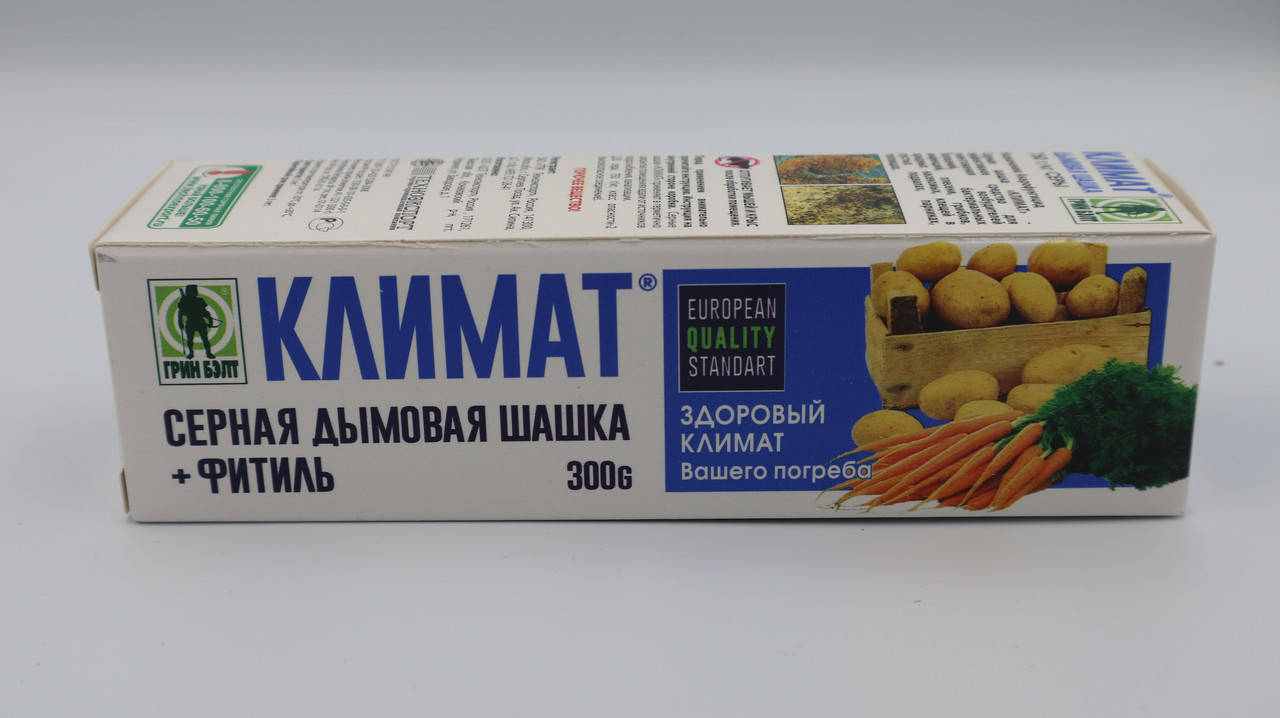 

Шашка сірчана димова КЛИМАТ 300г для льохів (погребів) (сірка 700г/кг) Техноекспорт