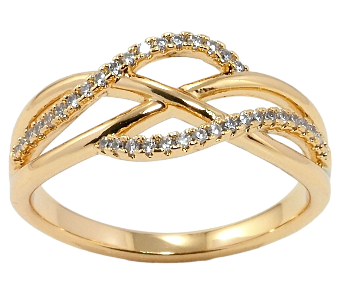 

Кольцо Xuping Позолота 18K "Сплетение линий с цирконием" р.19