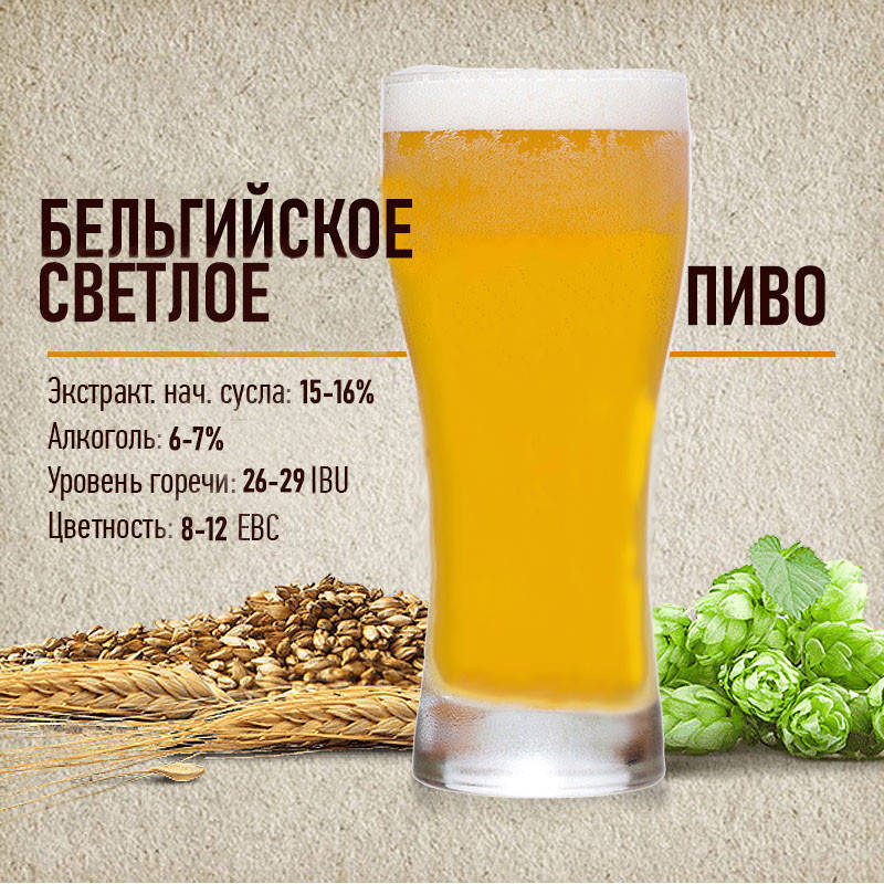 

Зерновой набор "Бельгийское светлое" на 30 литров пива