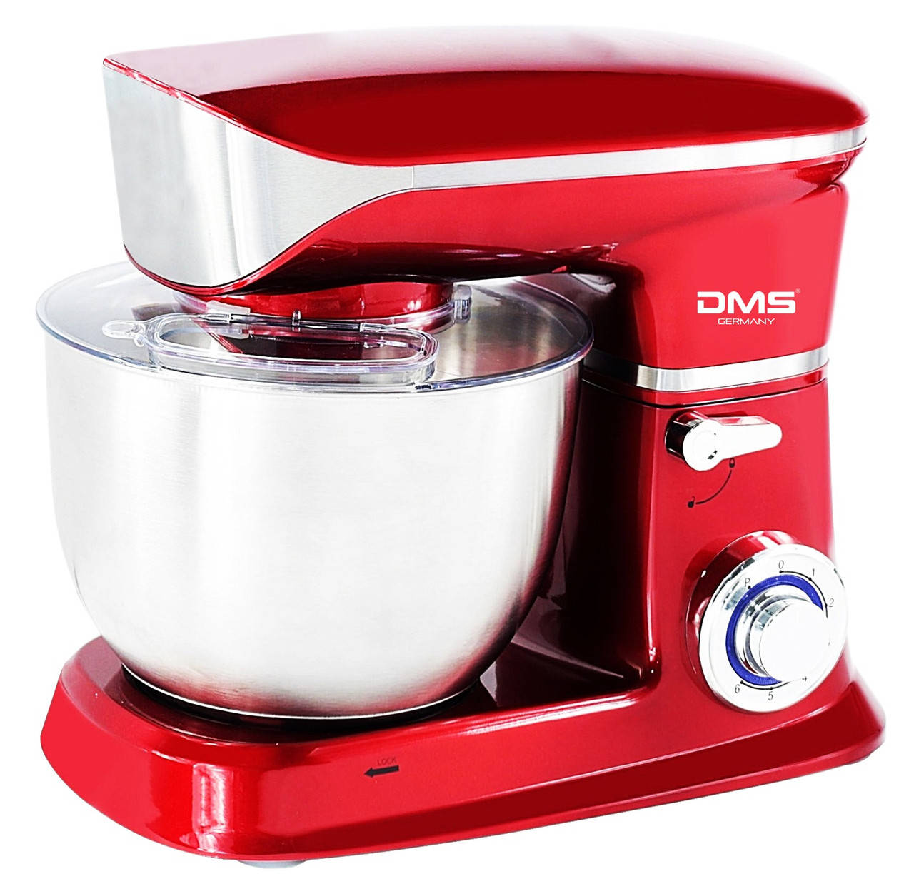 

Кухонный комбайн, планетарный миксер, тестомес DMS 1900 Red (1900Вт, 6.5л, Германия)