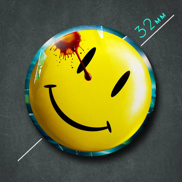 

"Смайлик Комедианта (Хранители / Watchmen)" значок круглый на булавке Ø32 мм