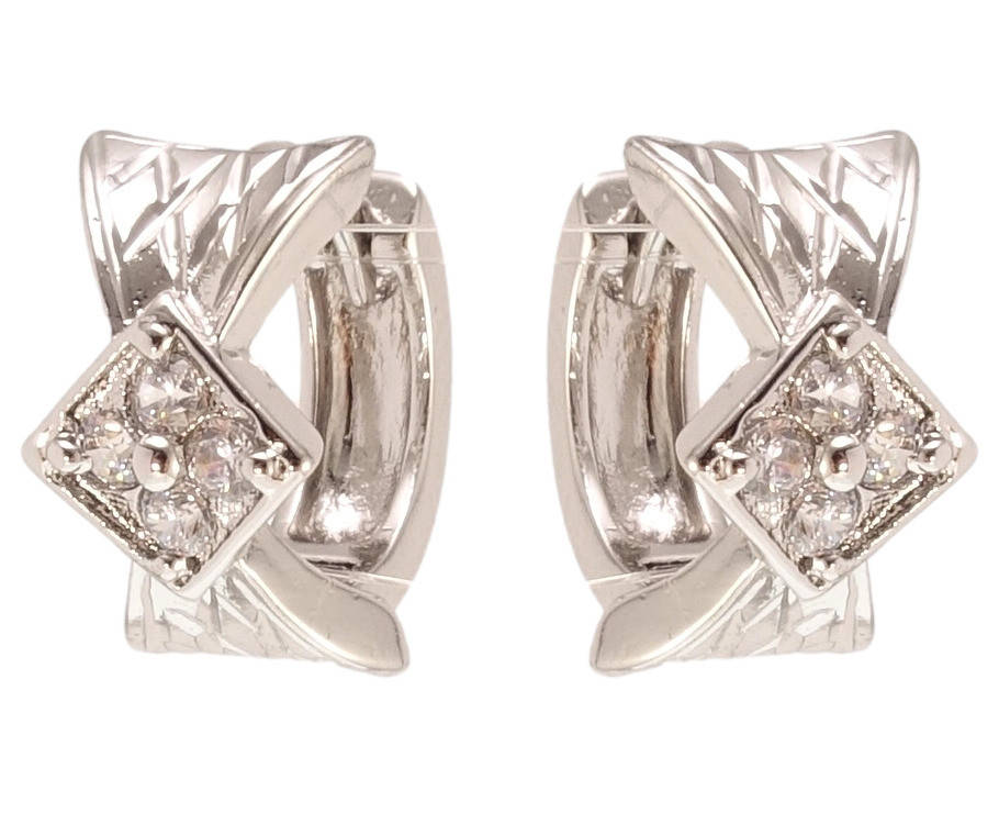 

Серьги Xuping Родий колечки "Банты с цирконием"