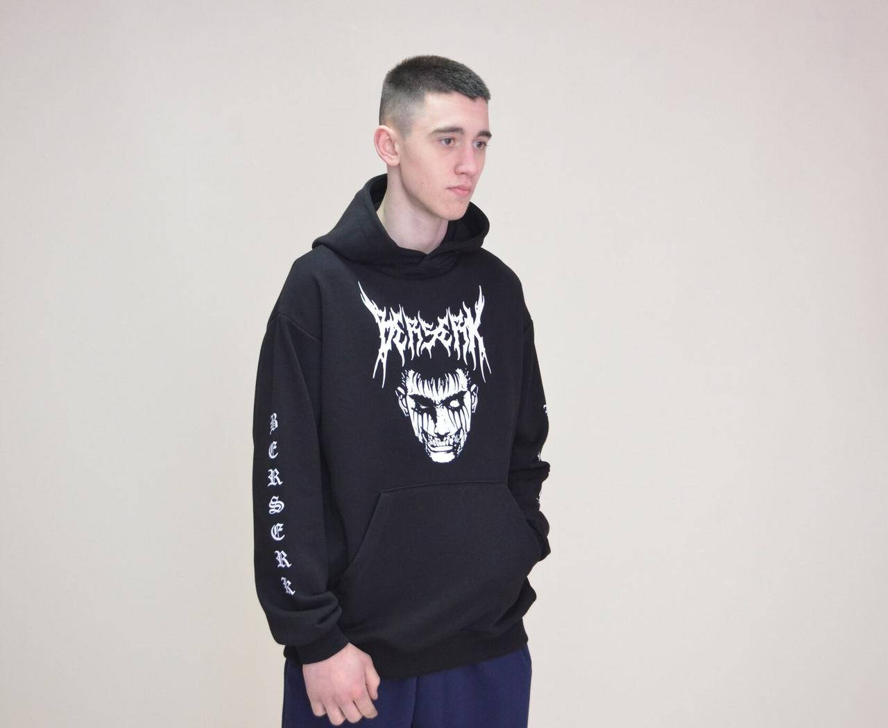 

Худи оверсайз унисекс Taboo Kyiv Berserk black, Оливковый