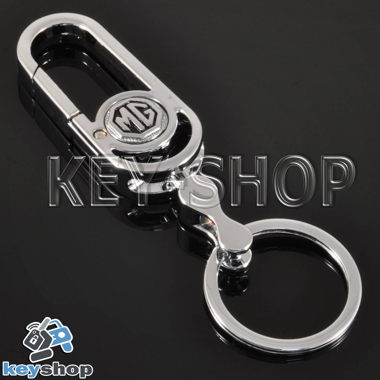 

Брелок с карабином для авто ключей МГ (MG) металлический