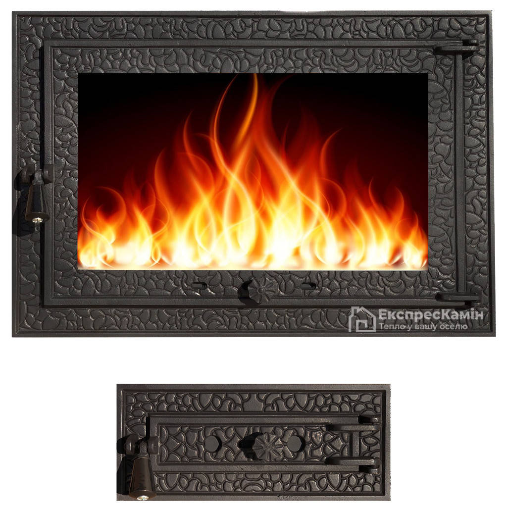 

Дверцы печные раздельные со стеклом "MAGNUS" 710х510