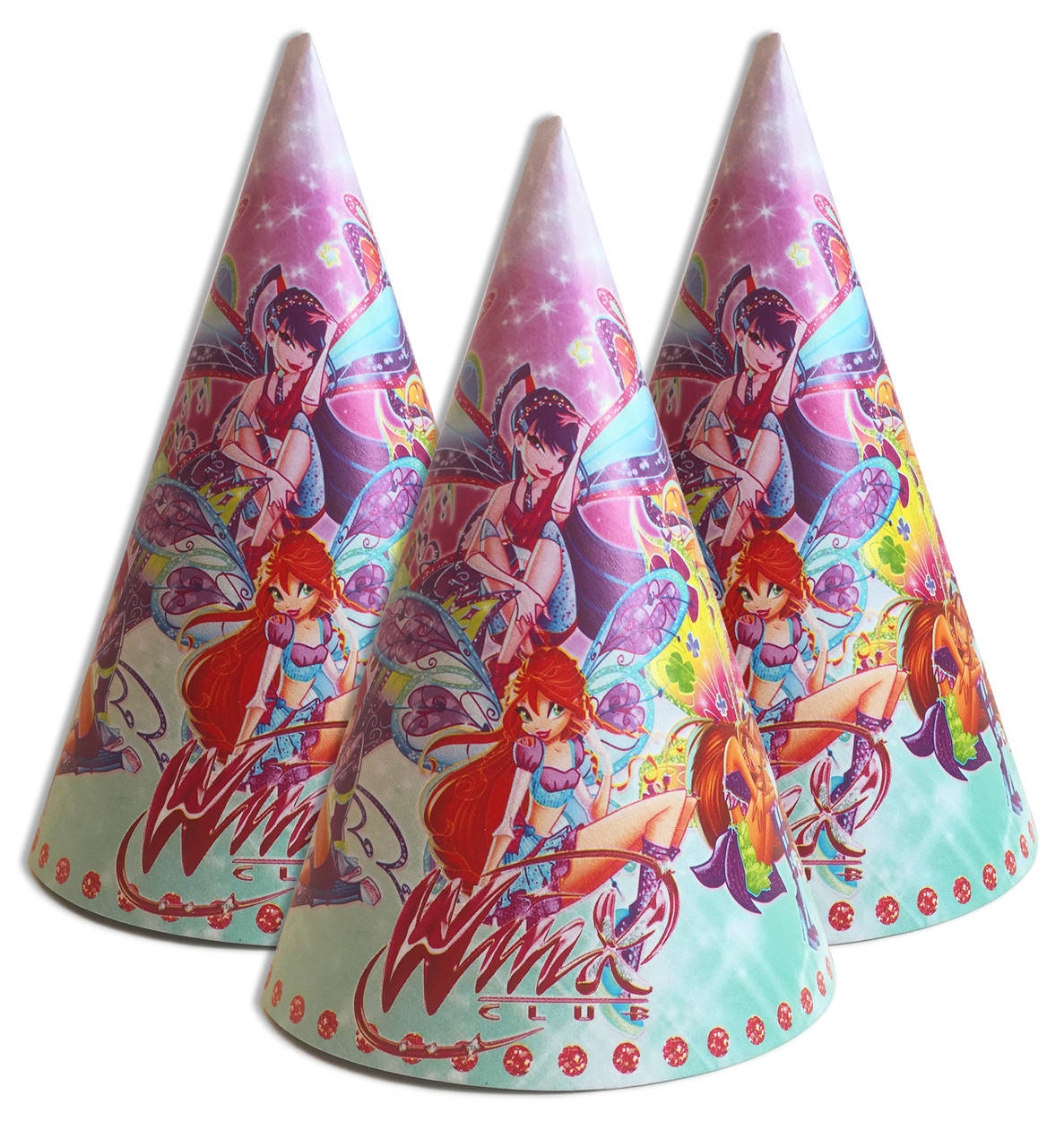 

Колпачки, колпаки праздничные, маленькие " Винкс ", 20 шт/уп