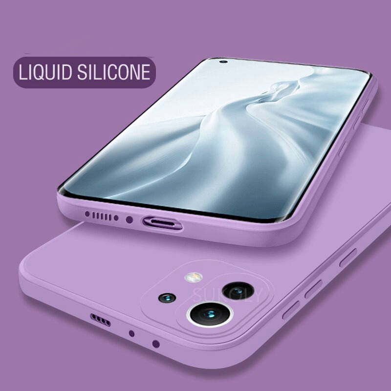 

Силиконовый чехол для Xiaomi Mi 11 Lite Сиреневый микрофибра soft touch