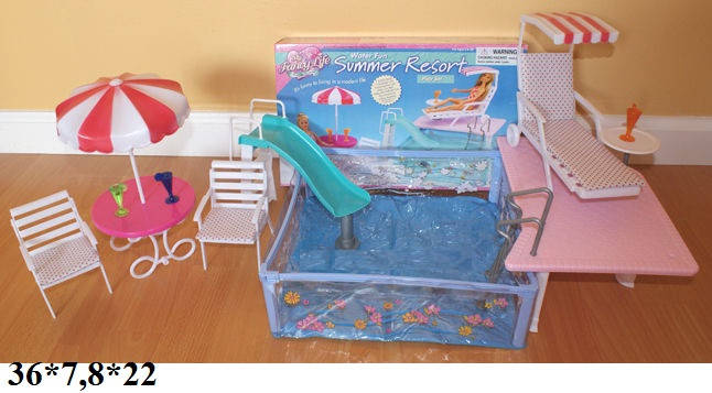 

Мебель кукольная бассейн с топчаном Gloria 2578