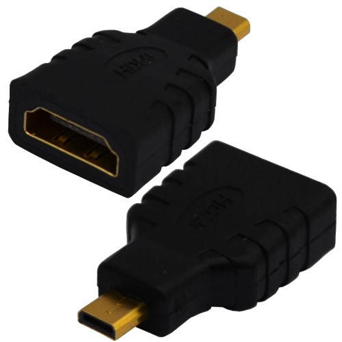 

Переходник, штекер micro HDMI - гнездо HDMI, "позолоченный", корпус пластиковый