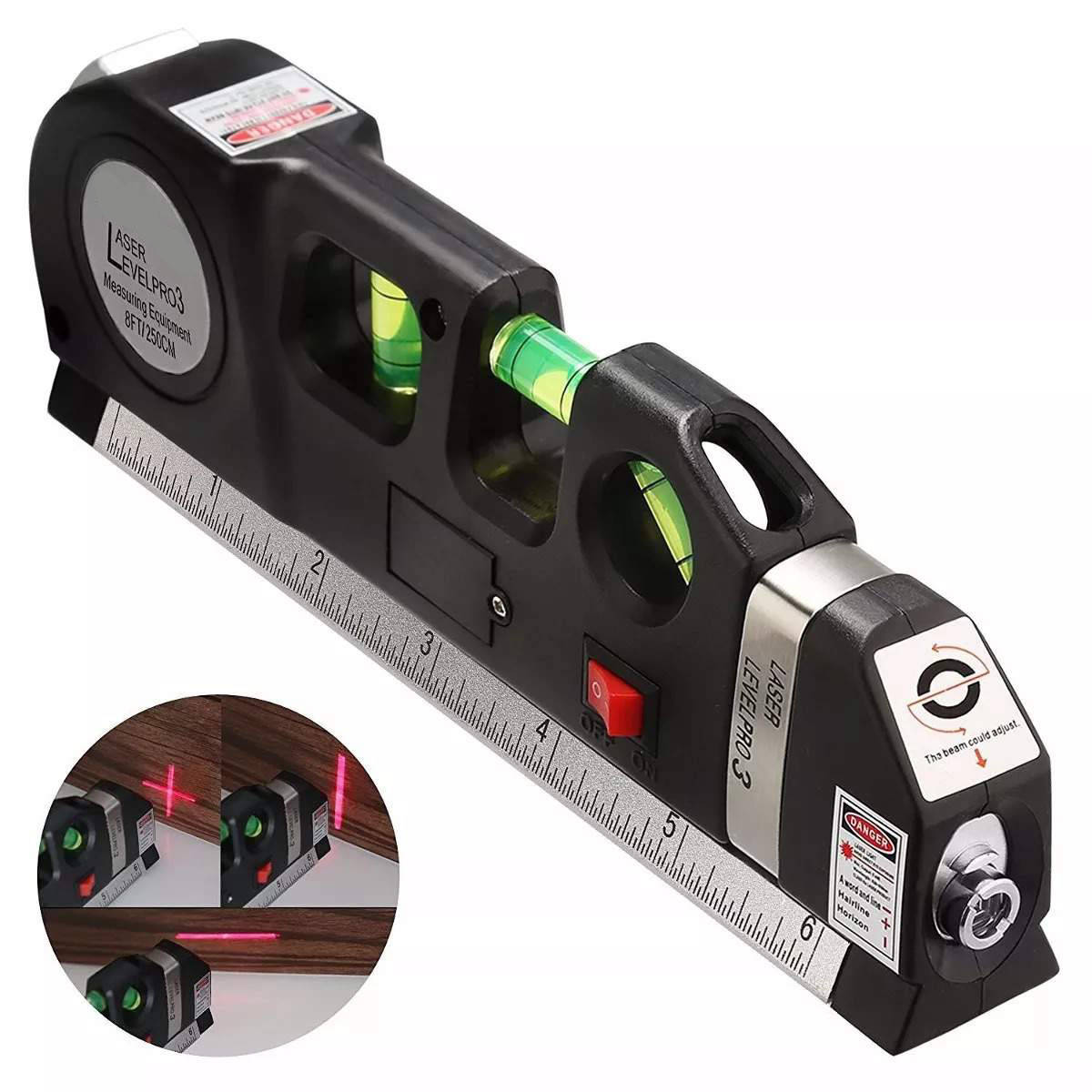 

Лазерный уровень со встроенной рулеткой Laser LEVELPRO3 (7124)