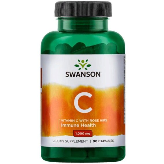 

Swanson Vitamin C with Rose Hips 1,000 mg, Витамин С (90 капс.)