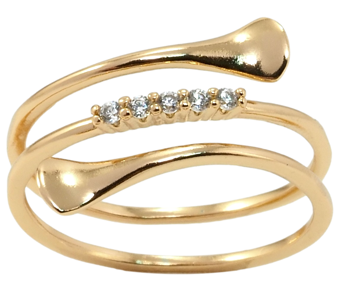 

Кольцо Xuping Позолота 18K "Пружинка с цирконием" р.17.5,18,18.5,19,20,20.5