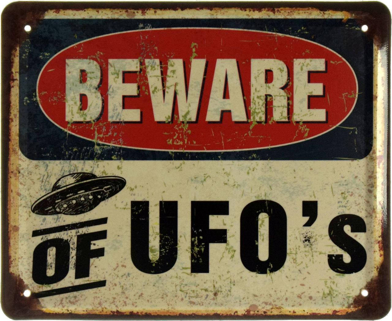 

Металлическая табличка "Остерегайтесь НЛО / Beware Of UFO'S" (ms-002621)