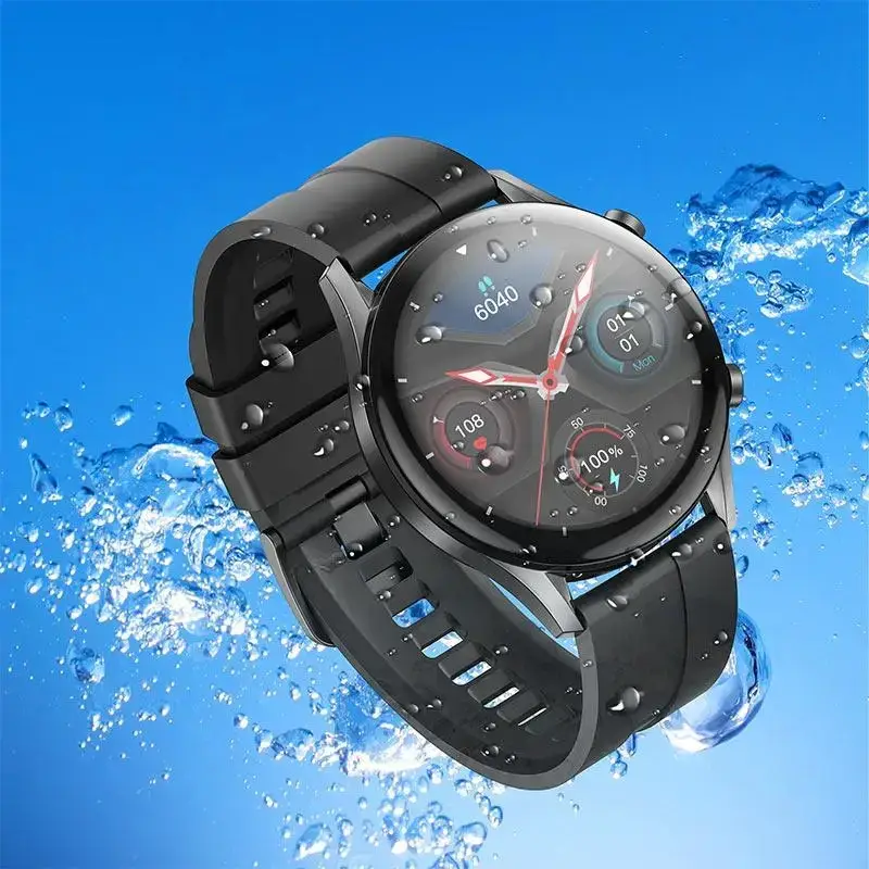 

Мужские круглые смарт-часы водонепроницаемые Smart watch Hoco Y7 для ios и Андроид черные