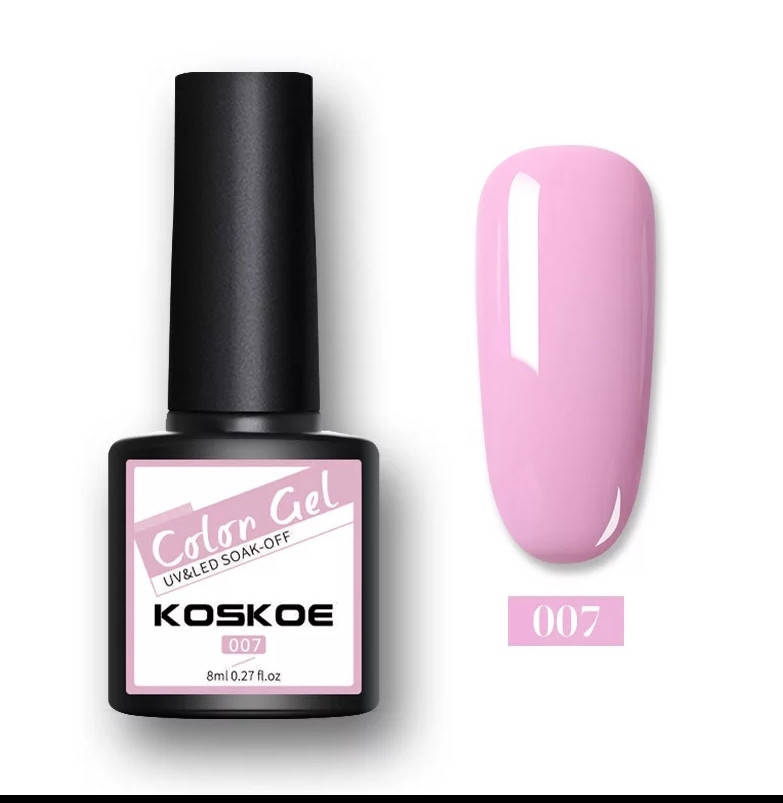 

8мл. Гель лак Color Gel Koskoe УФ UV, для маникюра, ногтей под лампу Розовый 007