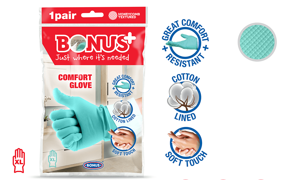 

Перчатки резиновые Bonus B036 Comfort Glove 1 пара XL