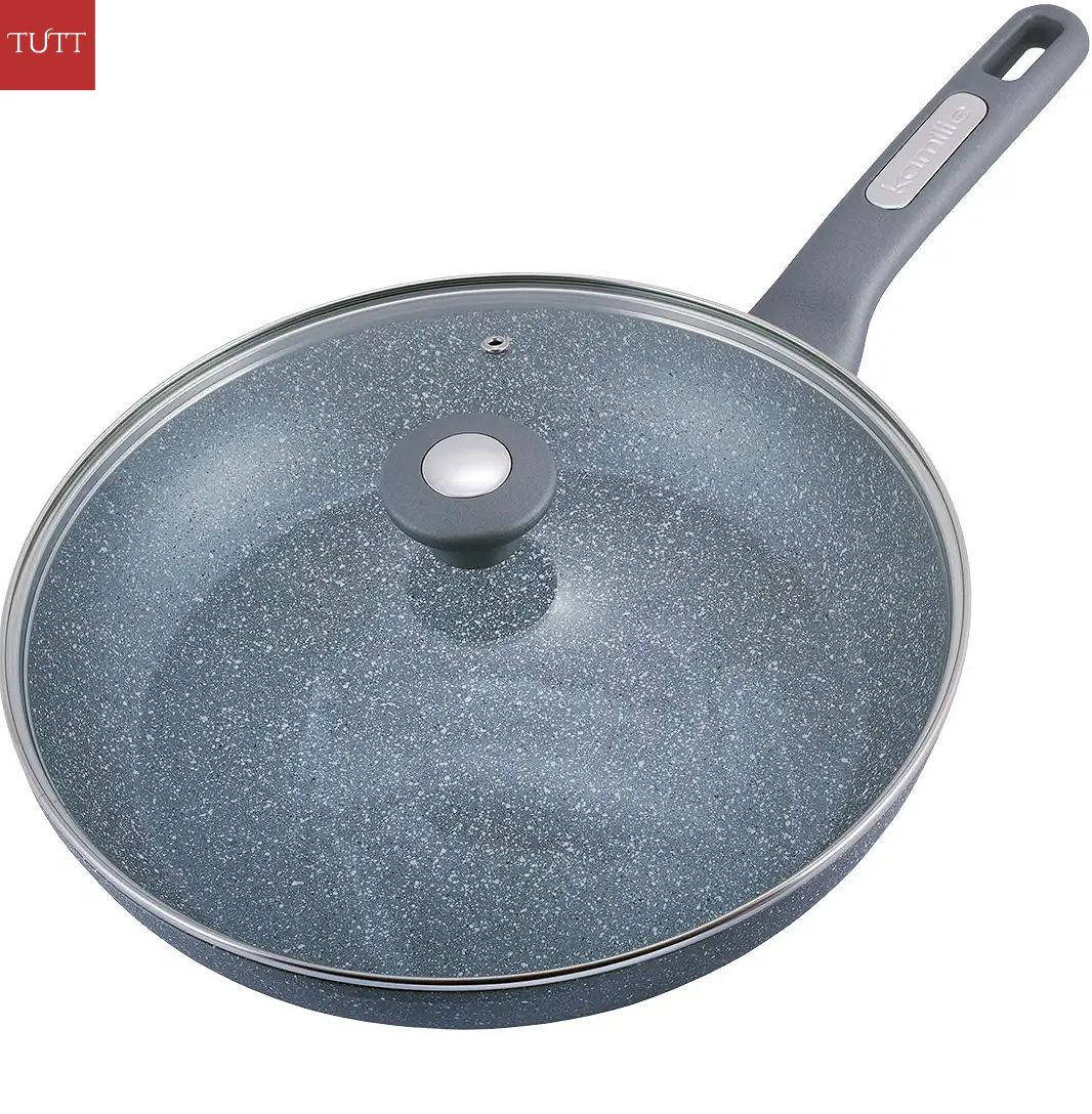 

Сковорода с крышкой 30см с антипригарным покрытием "Гранит" KM-4274GR Kamille