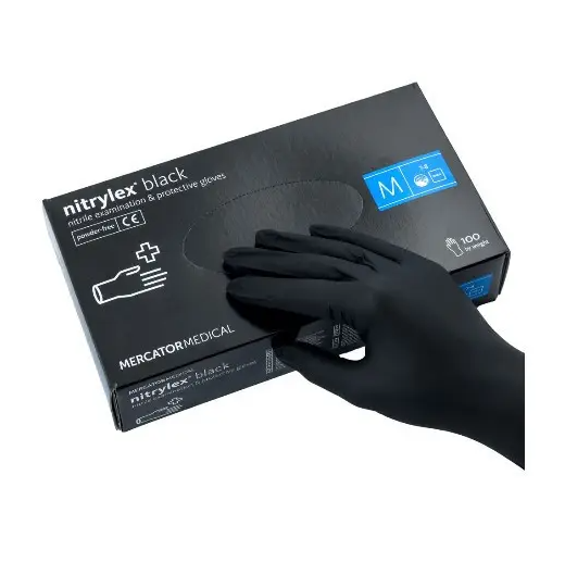 

Перчатки нитриловые Nitrylex Black "М" Черные, Черный