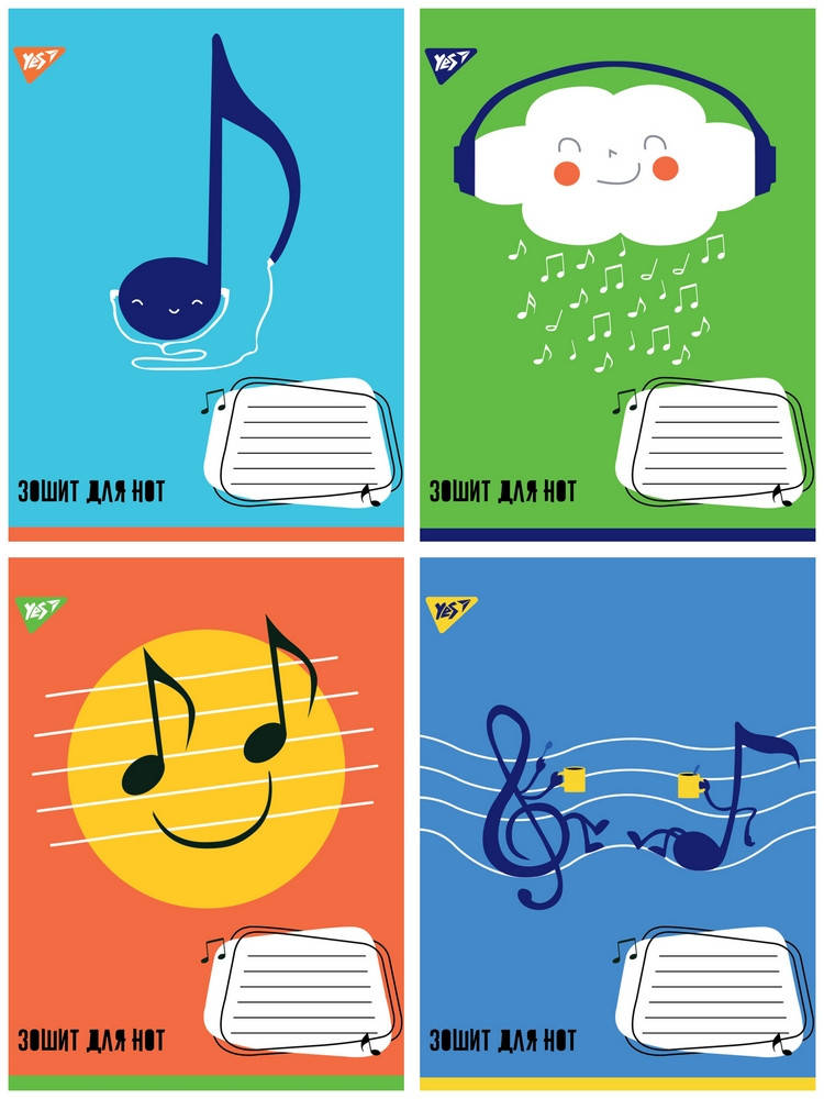 

Тетрадь для нот YES Smile the Sound А5 12 л микс 4 дизайна (764884)