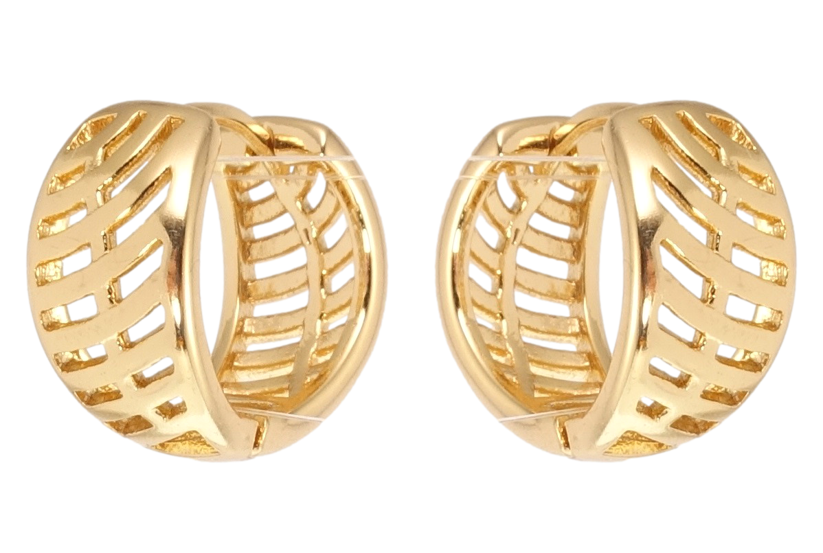 

Серьги Xuping Позолота 18K колечки "Резной орнамент"