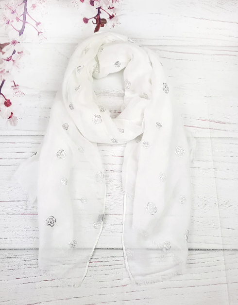 

Тонкий шарф Fashion Асия из вискозы 180*80 см белый