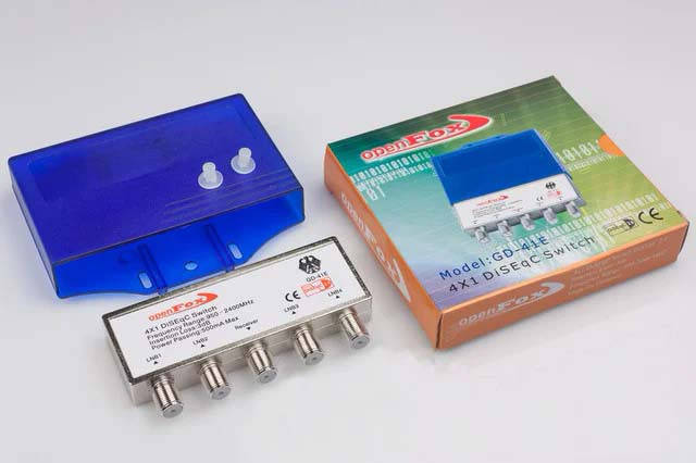 

Коммутатор DiSEqC 2.0 4x1 OpenFox GD-41E в кожухе
