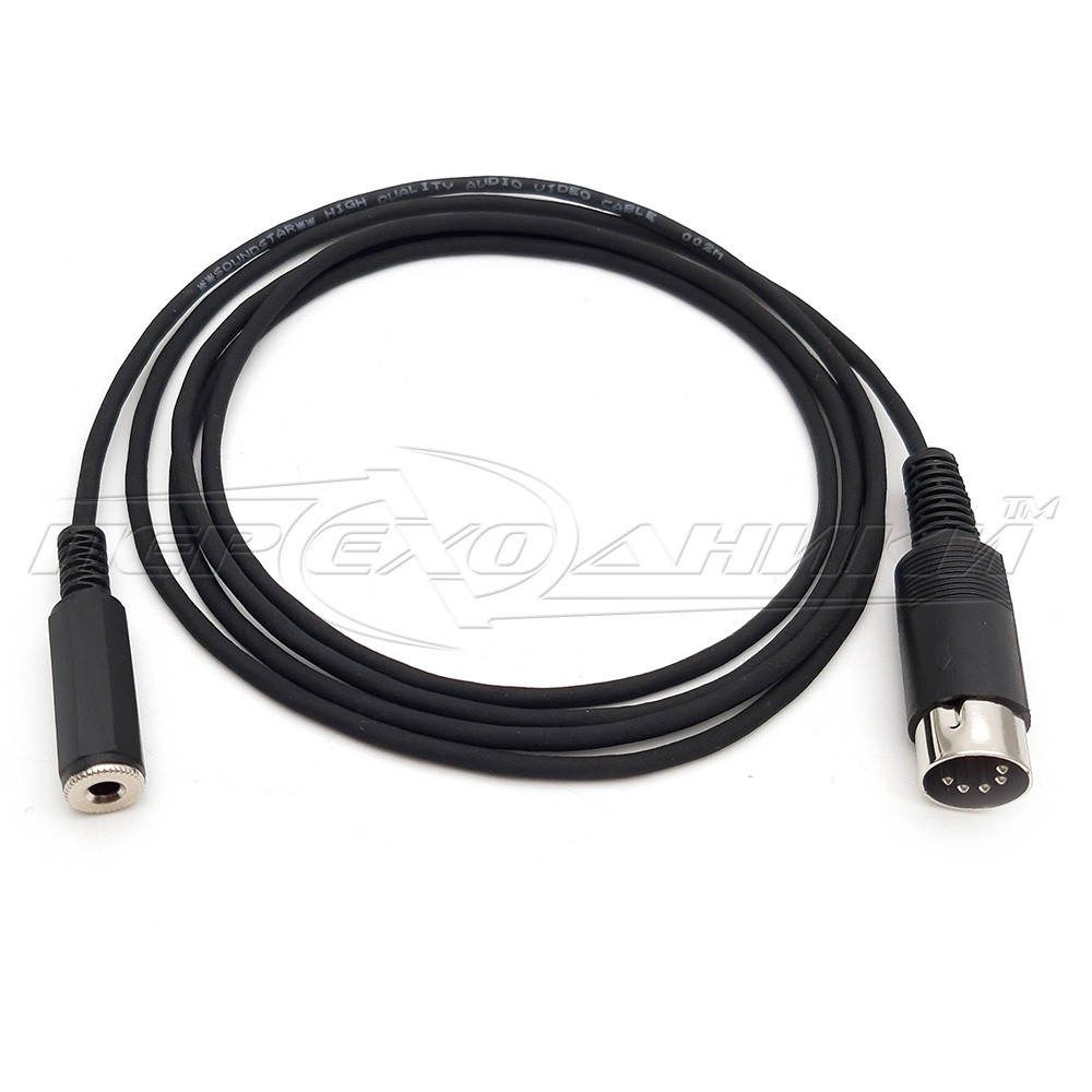 

Кабель 5 pin DIN to 3.5 mm ( мама ) в экране, Черный