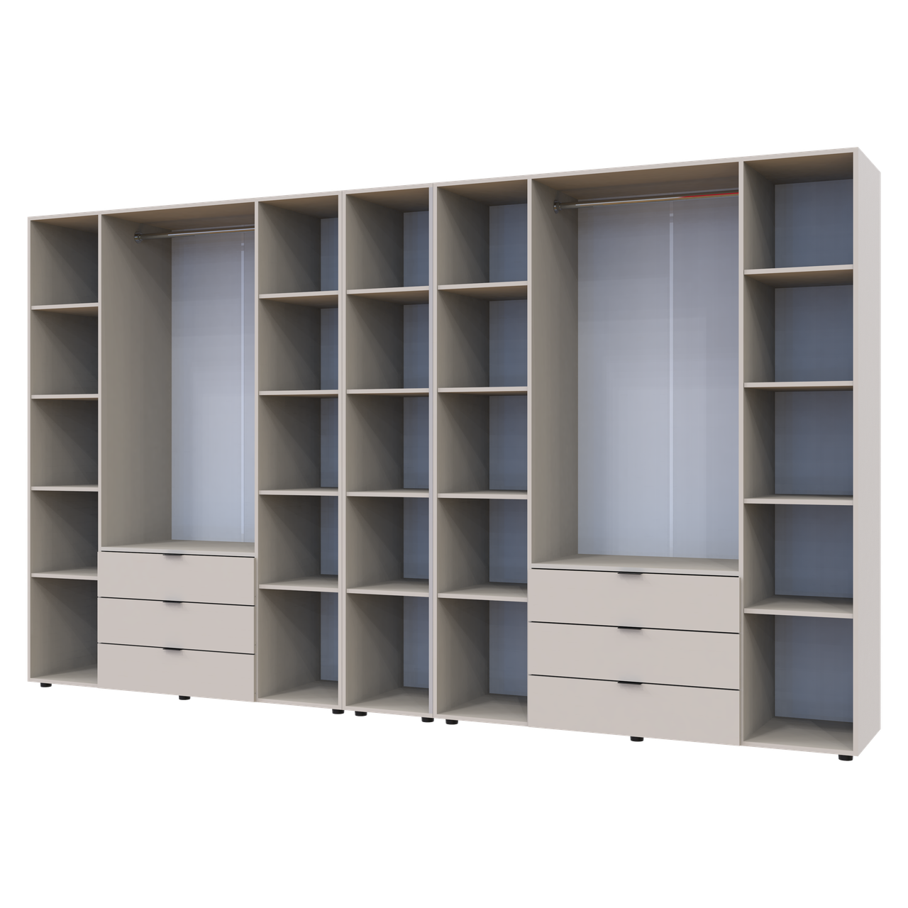 Розпашна Шафа для одягу Doros Гелар з Етажеркою Кашемір 4+4 ДСП 348.2х49.5х203.4 (80737654) 6