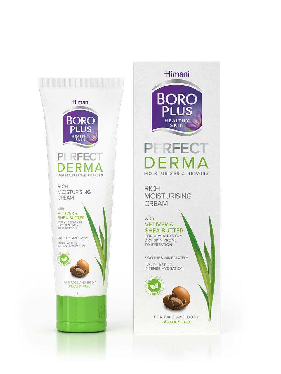 

Боро Плюс Perfect Derma крем интенсивный увлажняющий для лица и тела с ветивером и маслом ши 80мл