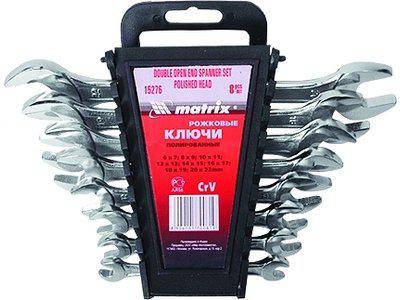 

Набор ключей рожковых, 6 х 22 мм, 8 шт., CrV, хромированные MATRIX 15276 152769