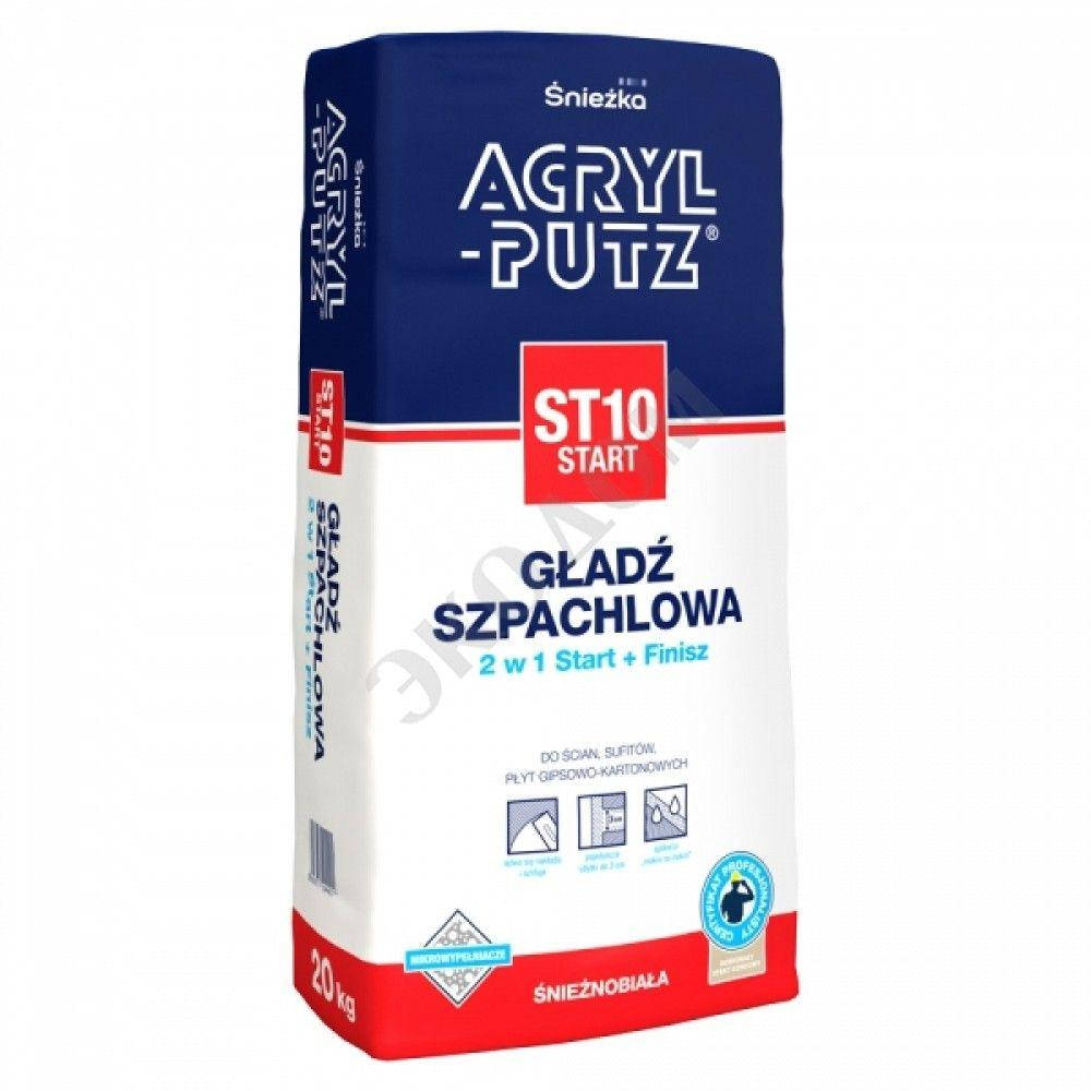 

Шпатлівка стартова ACRYL-PUTZ ST10 гіпсова 5кг (162шт), Белый