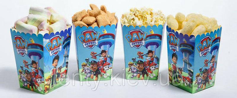 

Коробочки для попкорна "Щенячий патруль" (12 см высота, 5шт/уп.) -