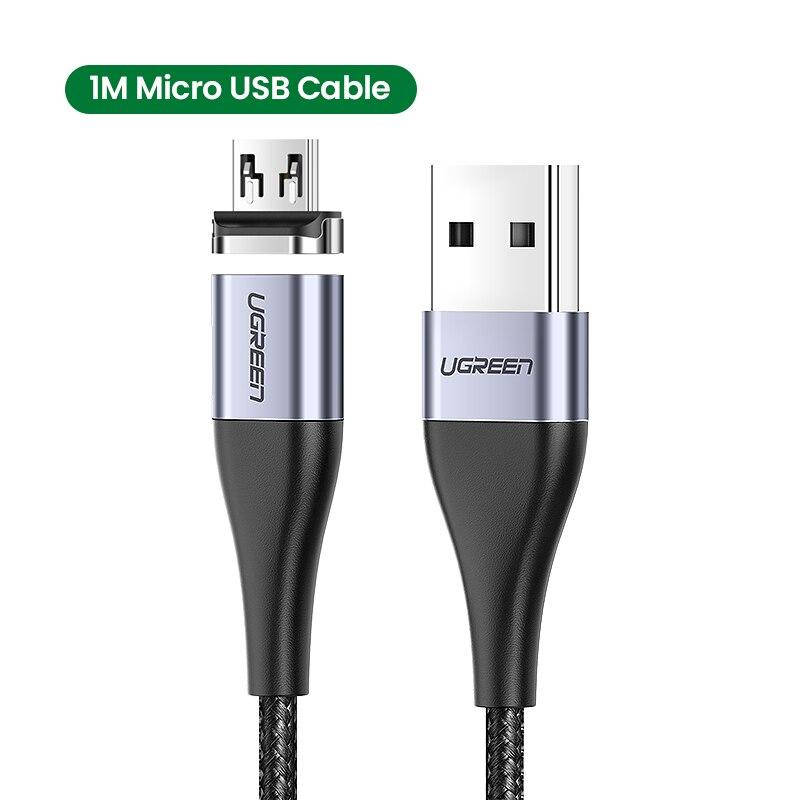 

Кабель зарядный Ugreen Micro USB 5V 3A магнитный 1М, Зелёный