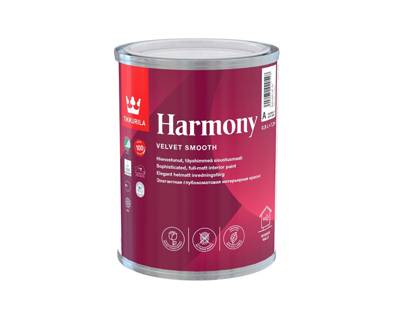

Краска акриловая Harmony Tikkurila интерьерная база А 0,9л, Белый