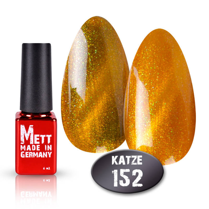 

Гель-лак Mett №152 katze, кошачий глаз золото с зелеными блестками 7 мл