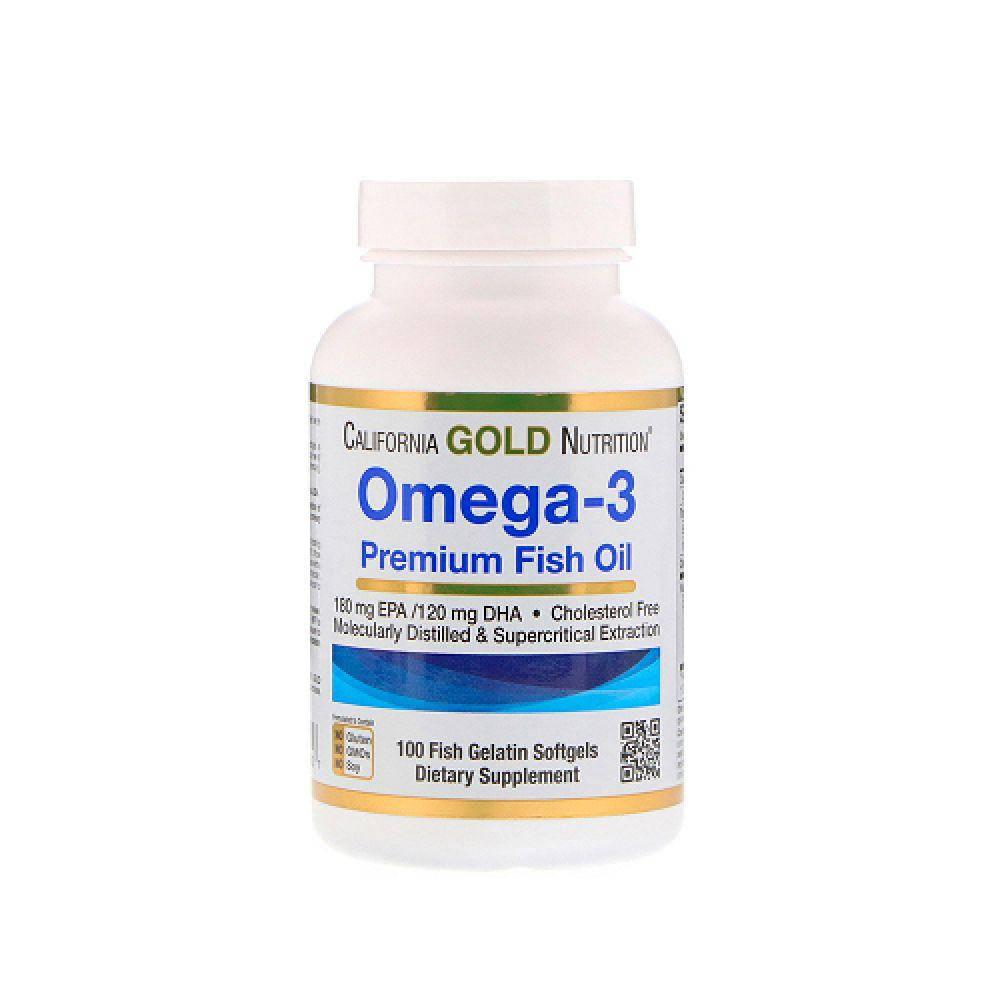 

Premium Fish Oil Omega 3 100 softgels, California GOLD Nutrition