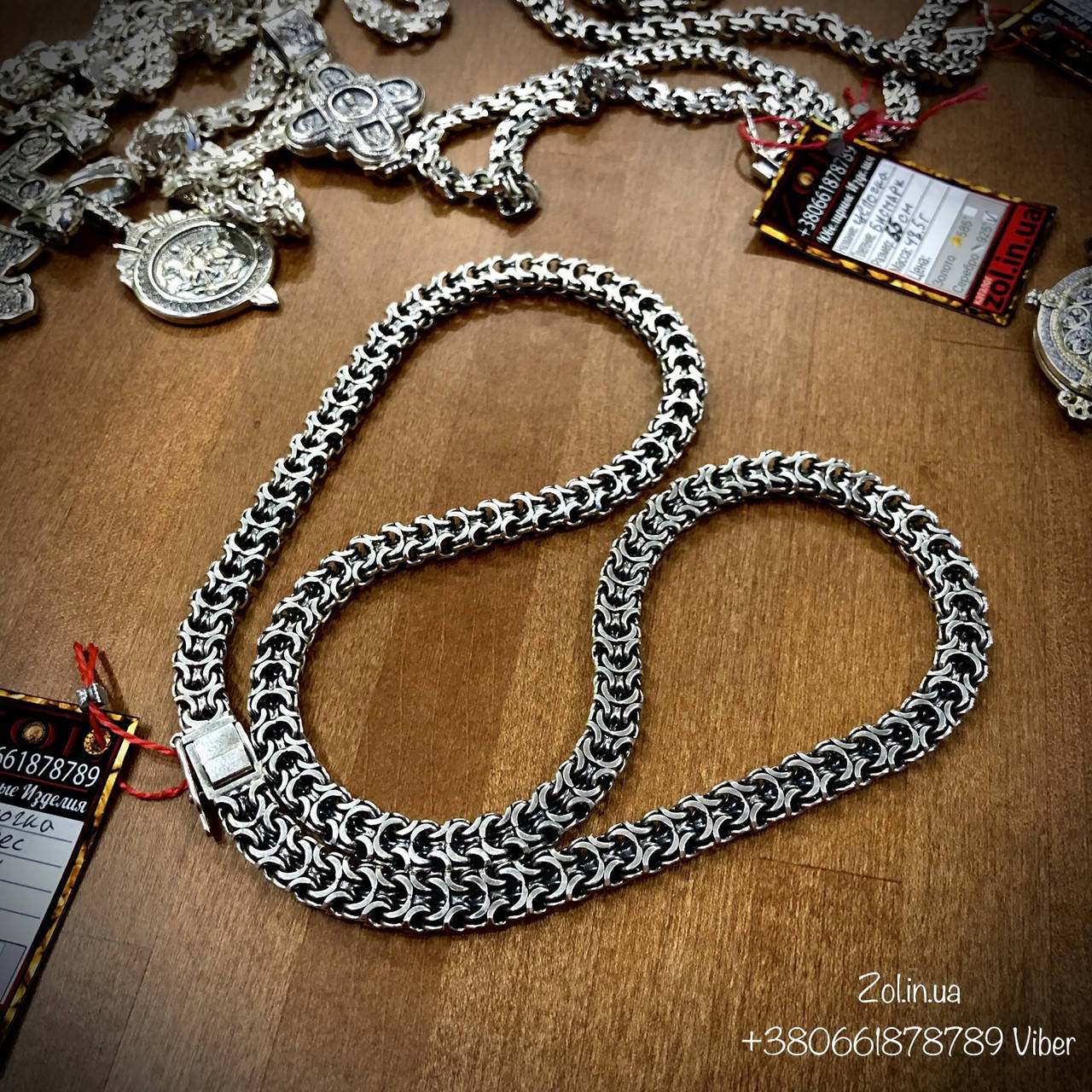 

Серебряная цепочка 925 пробы РАМЗЕС 65 грамм