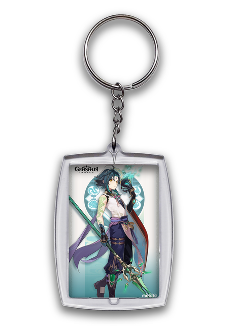

Брелок акриловый для ключей двухсторонний аниме геншин импакт Сяо 55х40 мм