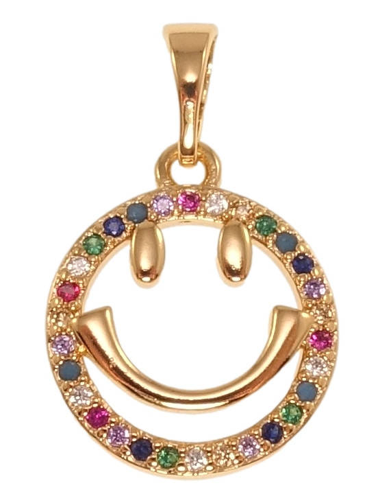 

Кулон Xuping Позолота 18K "Смайл с разноцветным цирконием" для цепочки до 5мм