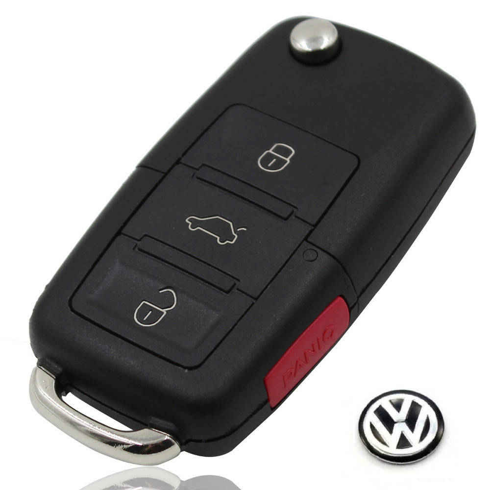 

Корпус выкидного ключа VW (3 кнопки+Panic+Логотип VW Black)