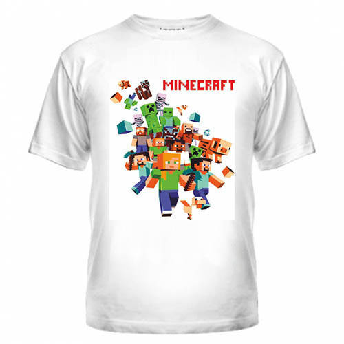 

Футболка летняя принт Minecraft, человечки майнкрафт