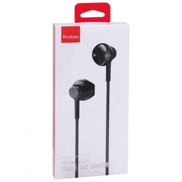 

Наушники с микрофоном Yoobao YBL2 — Black для телефона проводные, Черный