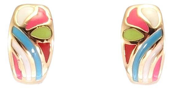 

Серьги Xuping Позолота 18K колечки "Абстрактный орнамент с цветной эмалью"