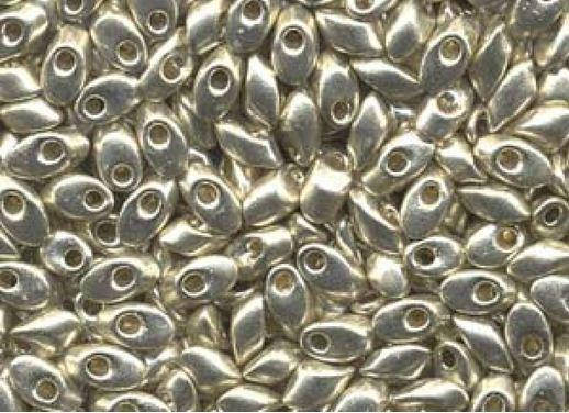

Miyuki Long Magatama (LMA) 4 x 7 mm 4201 Duracoat Galvanized Silver