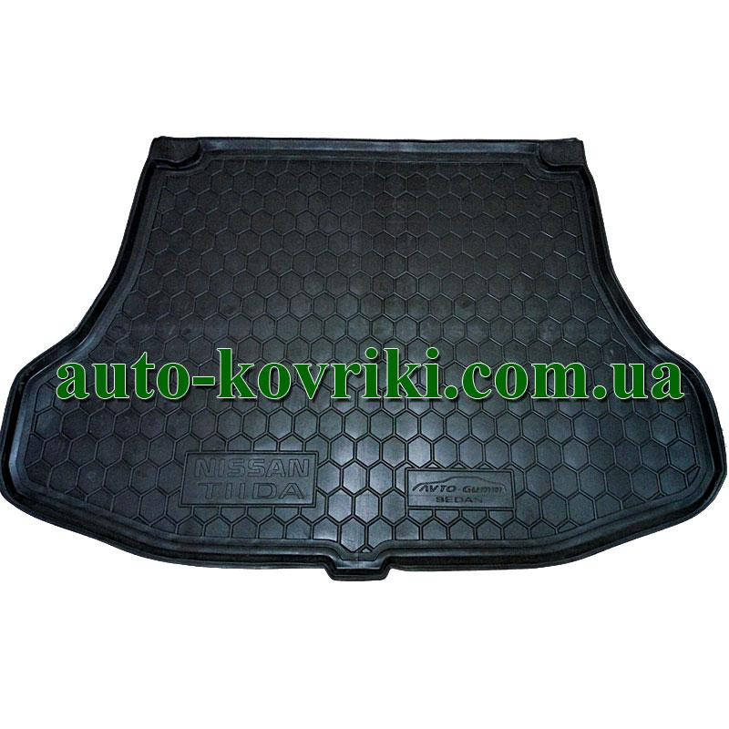 

Коврик багажника резиновый Nissan Tiida I 2004-2011 (C11) (Sedan) (Avto-Gumm), Черный