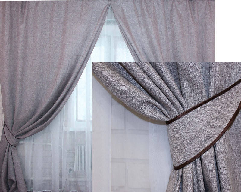 

Для спальни готовые шторы и поз заказ, Серый