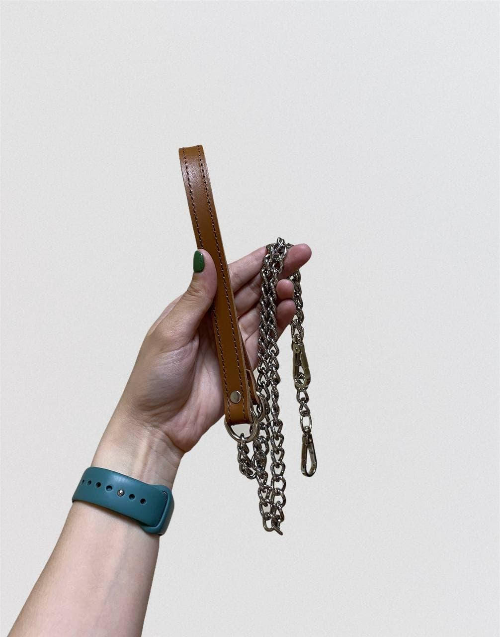 

Ремешок сумочный комбинированый кожа и цепочка, 120 см