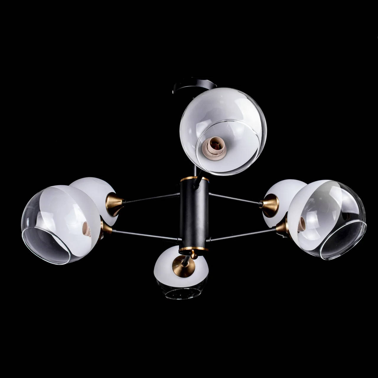 

Люстра лофт "молекула" на 6 ламп Е14 цвет черный+бронза Свет Мира SM-P6-N4723/6/