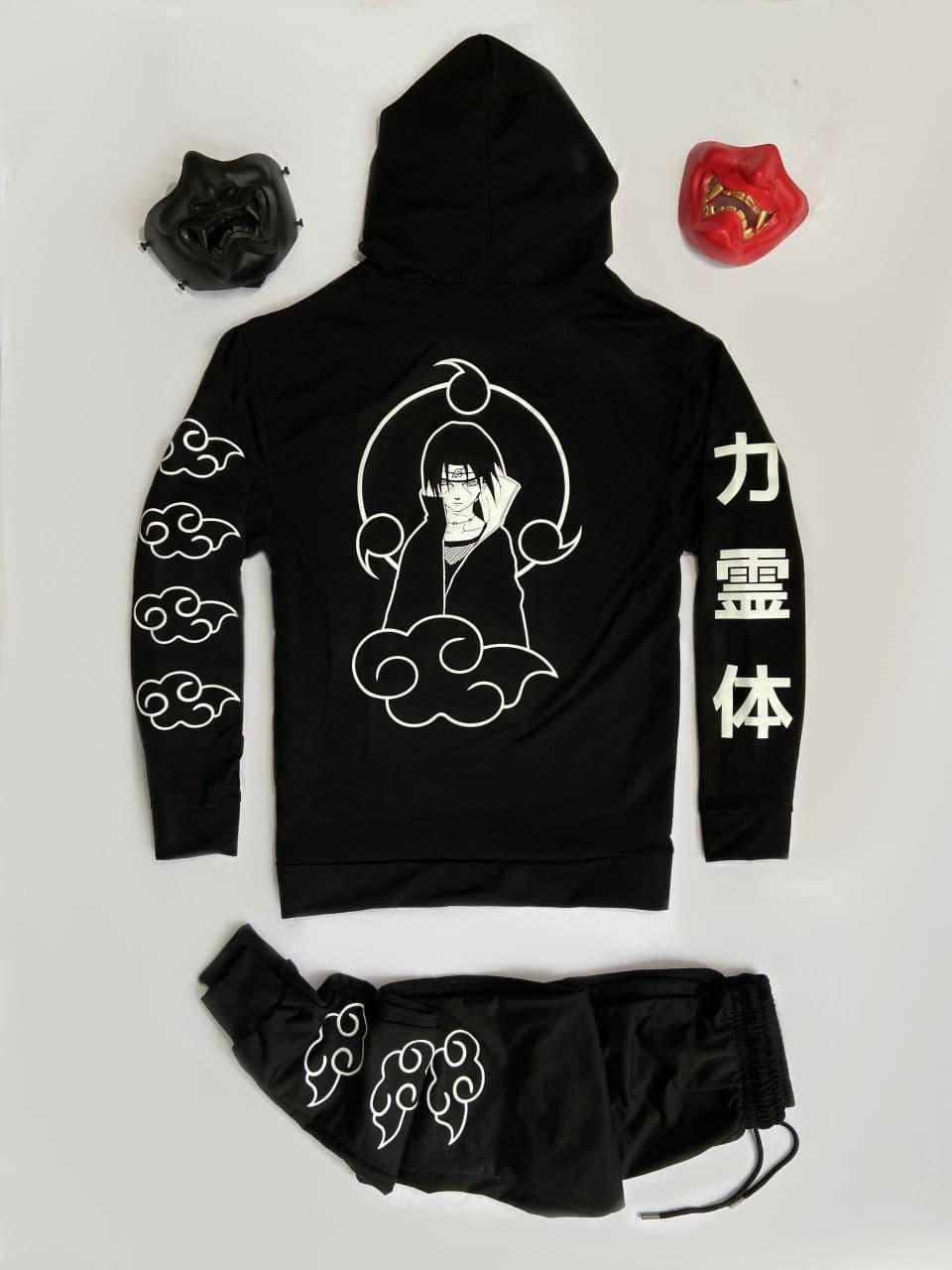 

Мужской спортивный костюм Naruto Itachi черный Итачи молодежный на подростка